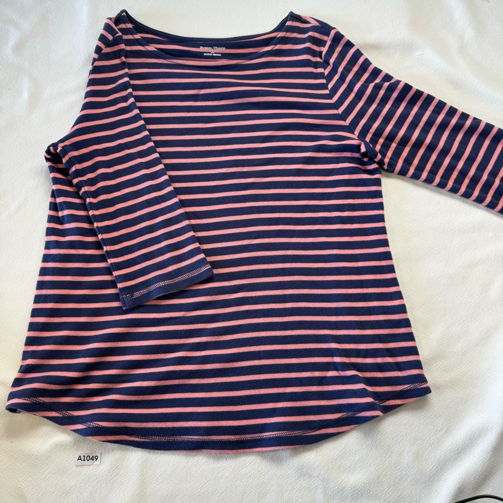 Studio Works Blue and Pink Relaxed Long Sleeve Tee